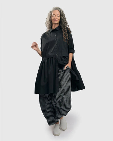 alembika-urban-pinstripe-crinkle-lantern-hose-silber-schwarz image 2