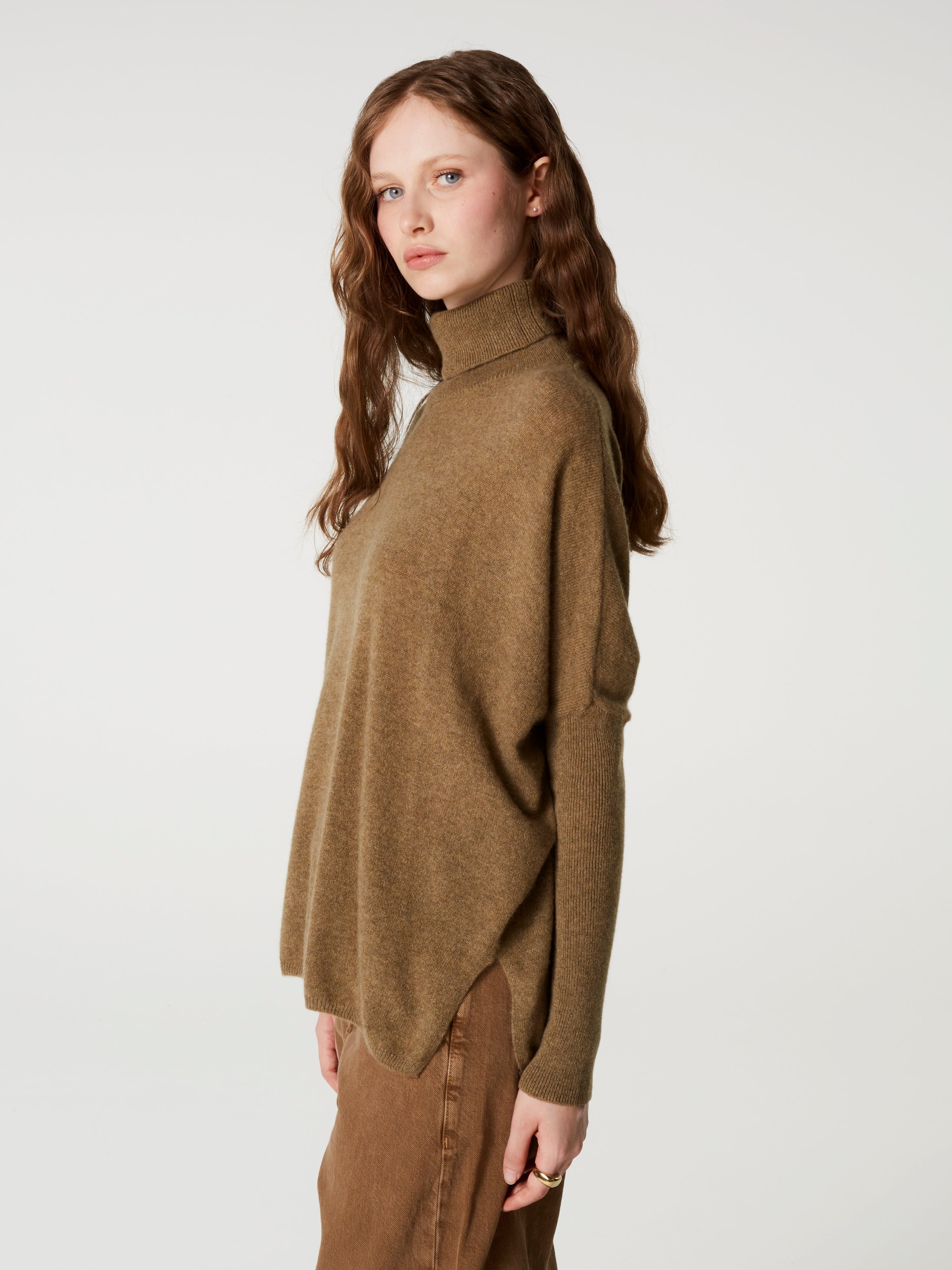 absolut-clara-damen-kaschmir-poncho-pullover-bronze image 3