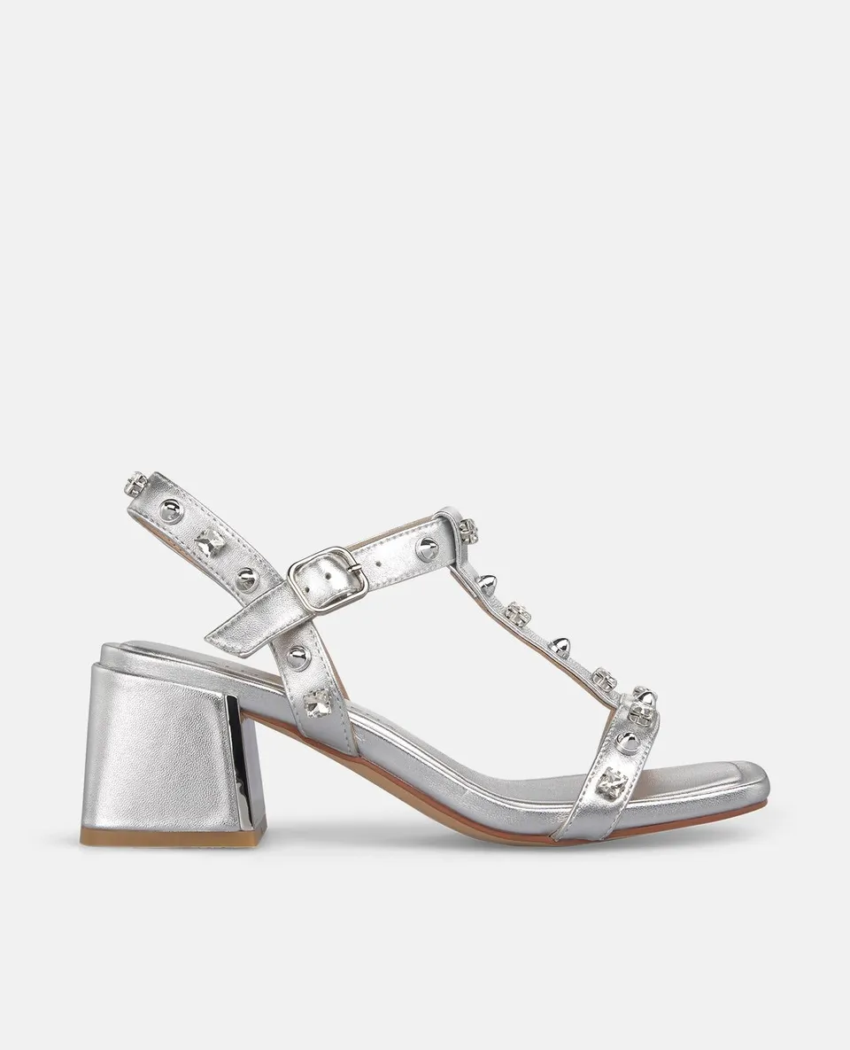 alma-en-pena-metallic-sandale-mit-strass-silber-6-cm-absatz image 1