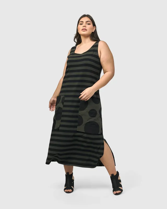 alembika-urban-maxi-tank-dress-khaki image 1