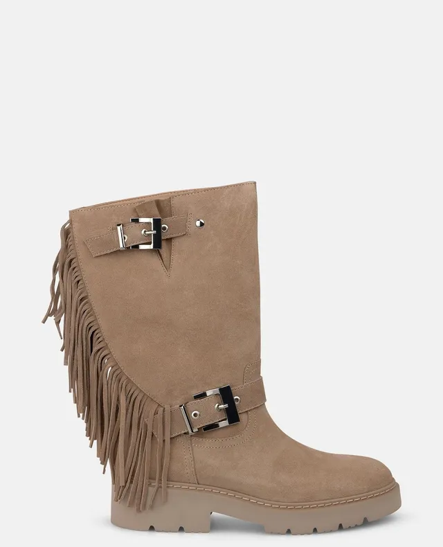 alma-en-pena-leather-boots-with-fringe-lederstiefel-mink-flach-4-cm image 1