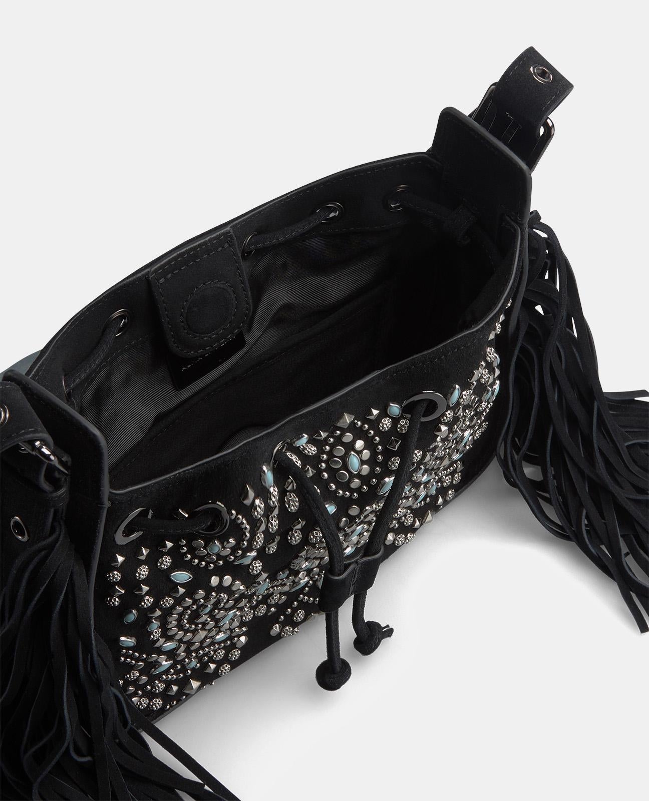 alma-en-pena-schultertasche-nieten-leder-schwarz-casual image 3