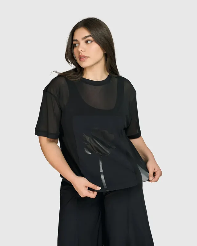 alembika-tekbika-edith-mesh-shirt-flower-schwarz image 1