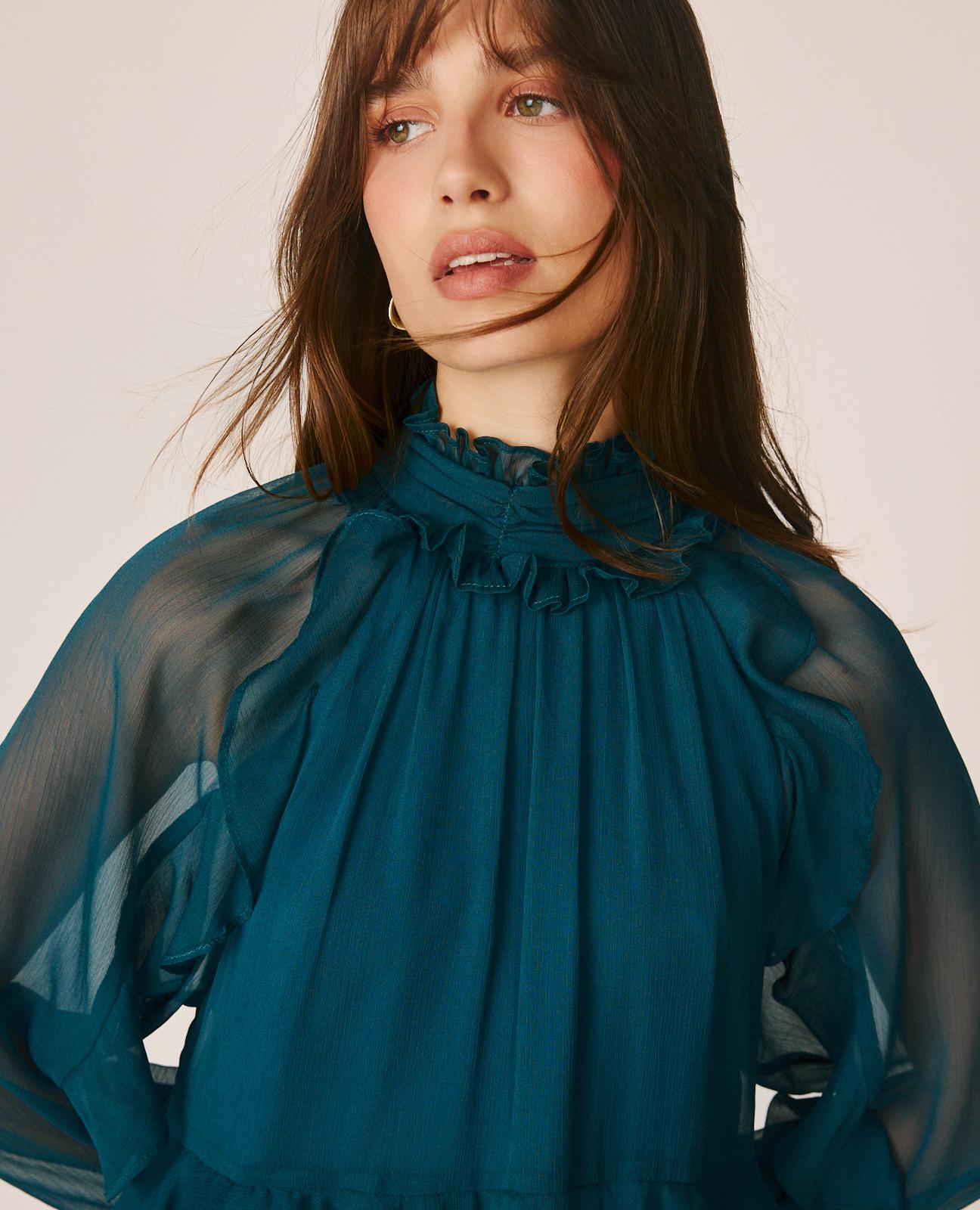 alma-en-pena-ruffle-mini-dress-chiffon-minikleid-blau image 4