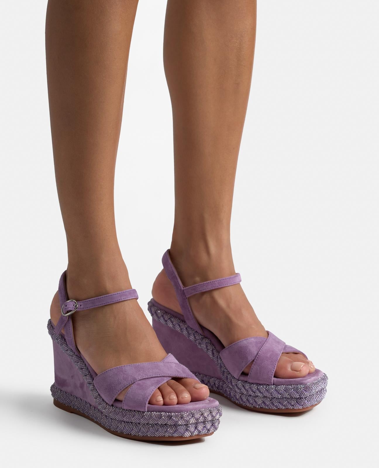 alma-en-pena-damen-keil-sandalen-violett-flecht-riemen-strass-9-8-cm image 4