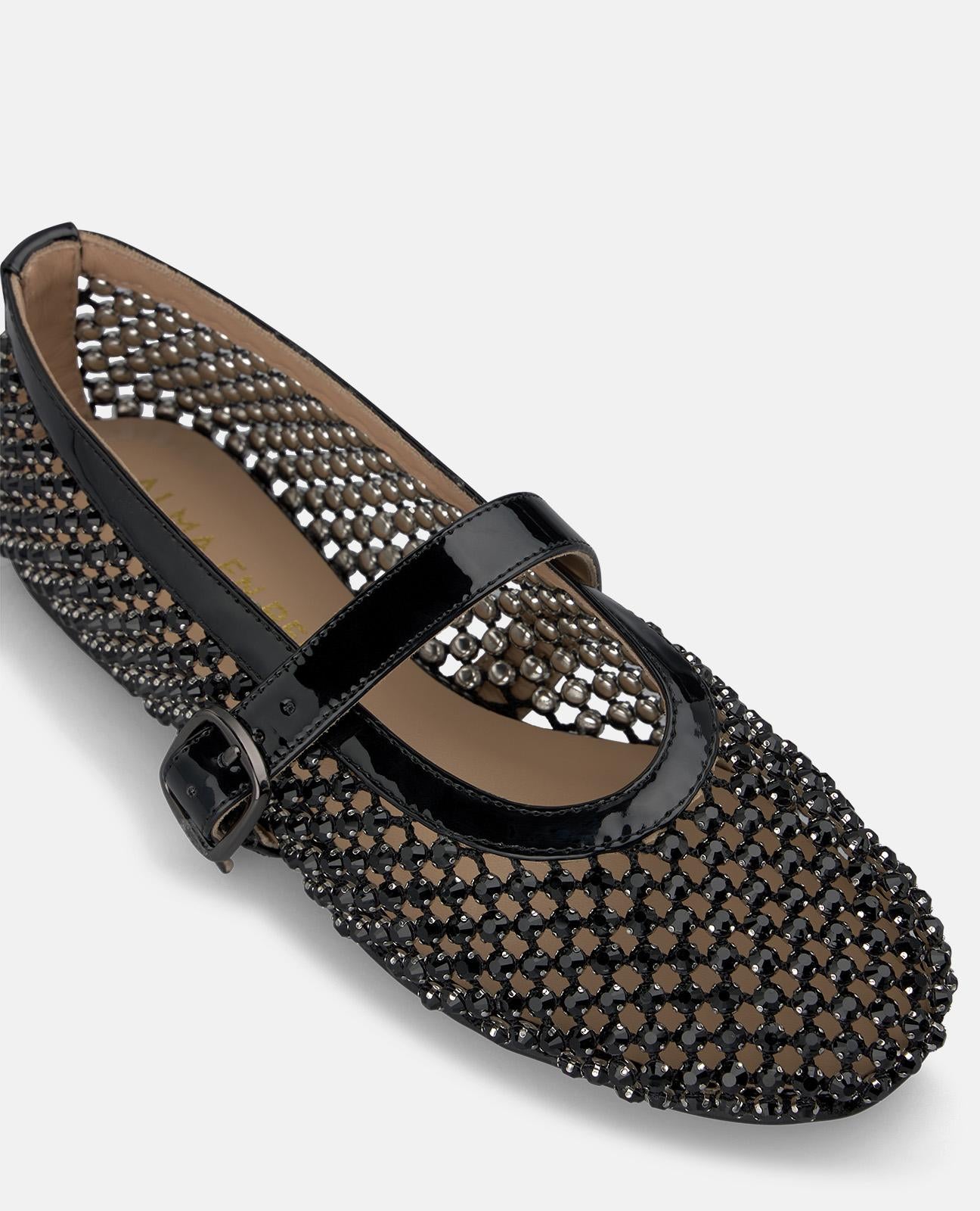 alma-en-pena-ballerinas-schwarz-strass-mit-schnalle image 4