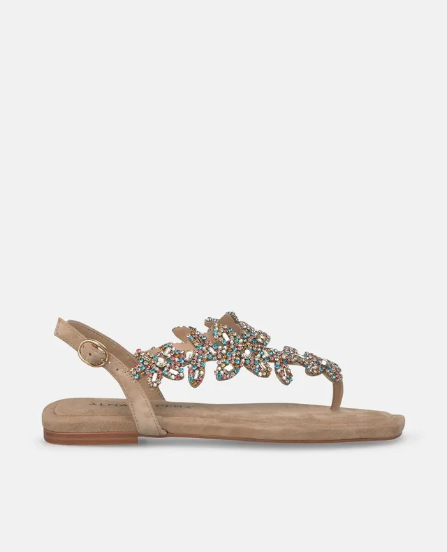 alma-en-pena-alfa-54071-sandalen-mit-strass-blumen-arena-flach-1-cm image 1