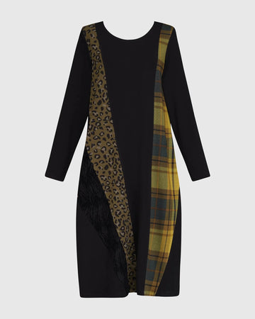 alembika-misto-midikleid-plaid-samt-jersey-mit-taschen image 8