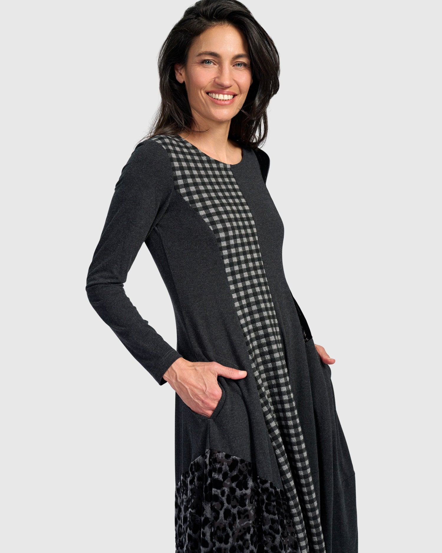 alembika-sterling-dress-grey-mix-damen-midikleid-cocoon image 7