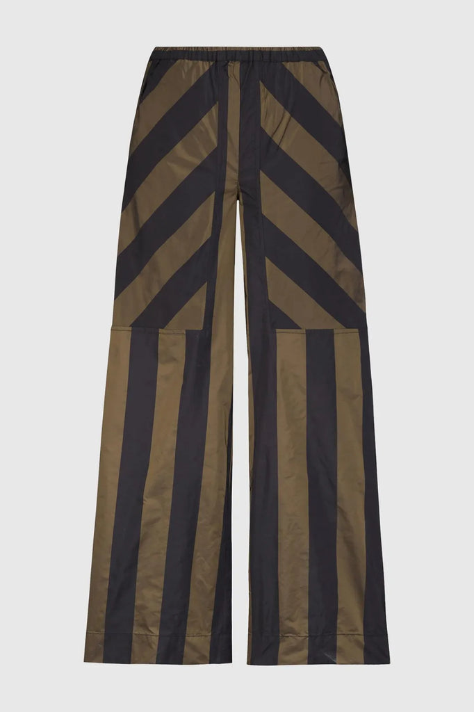 alembika-whisper-pants-khaki-streifen-schlupfhose-viskose image 1