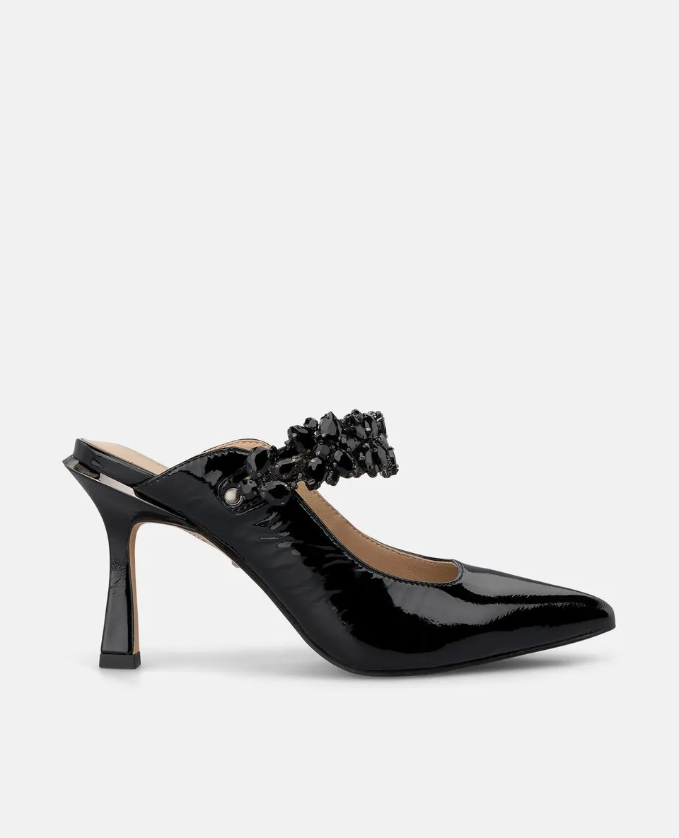 alma-en-pena-lack-slingpumps-schwarz-8-cm-absatz-mit-schnalle image 1