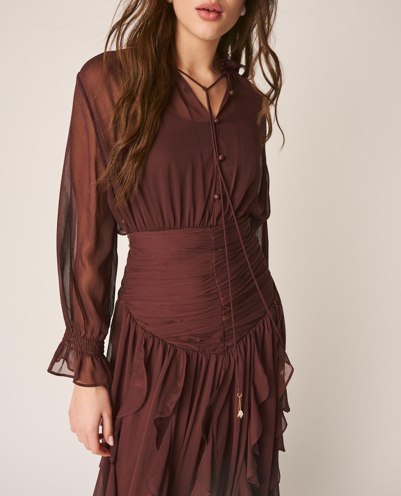 alma-en-pena-ruffle-skirt-midi-rock-braun image 4