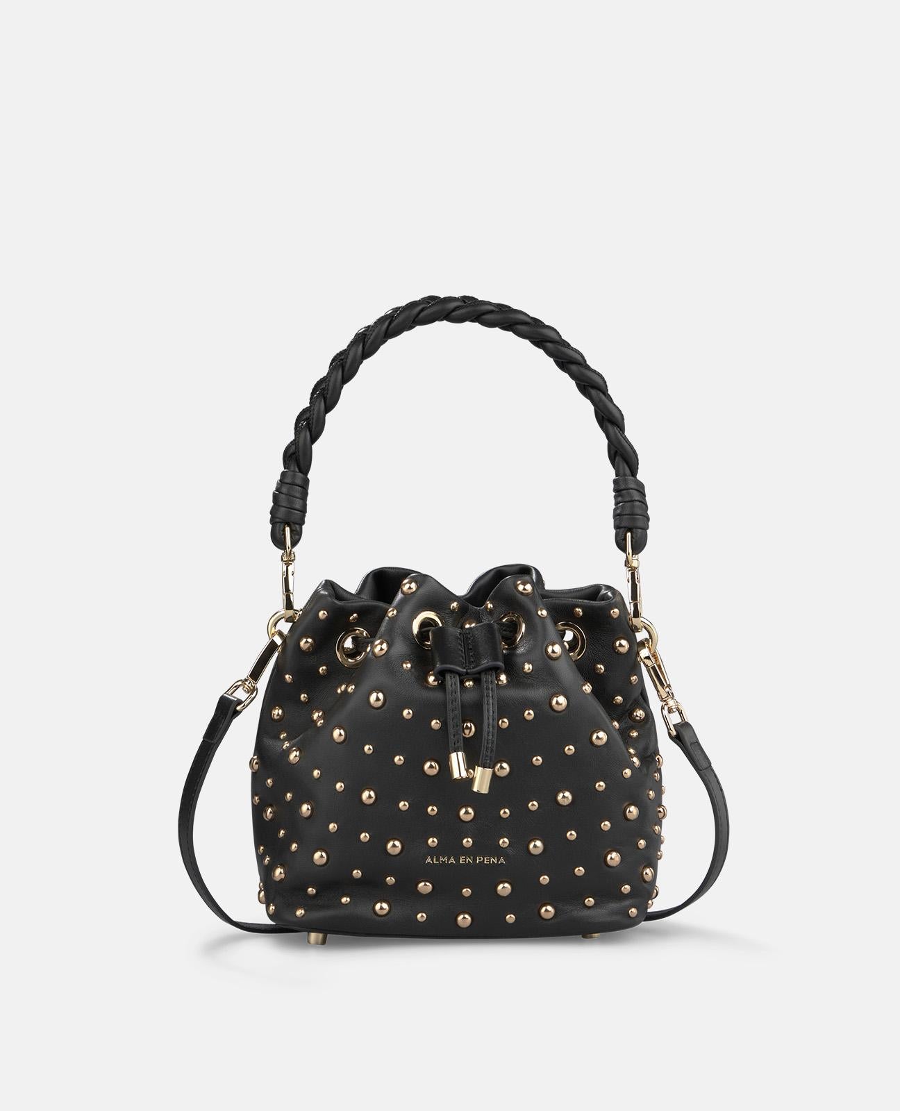 alma-en-pena-napa-leather-candy-bag-damen-beuteltasche-schwarz image 2