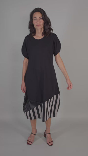 alembika-tulip-cocoon-midi-kleid-bars image 4