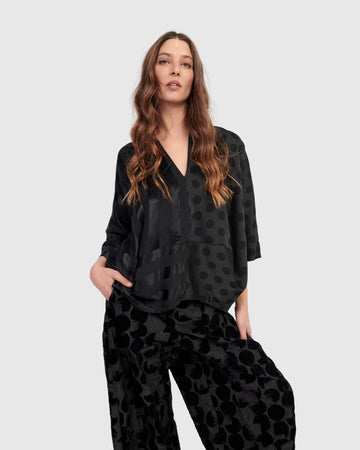 alembika-fatima-draped-top-damen-shirt-schwarz image 4