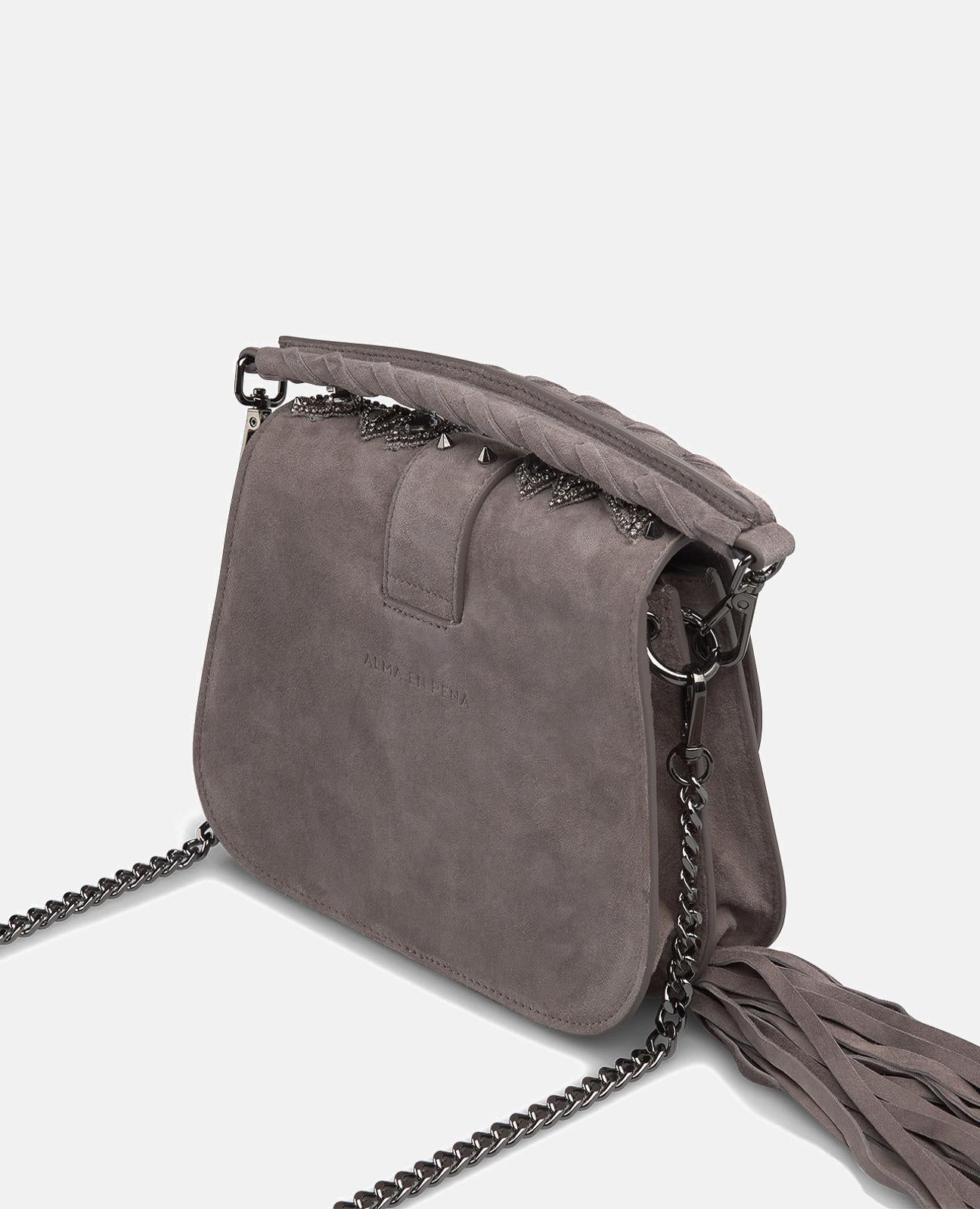 alma-en-pena-schultertasche-glitzer-nieten-grau image 2