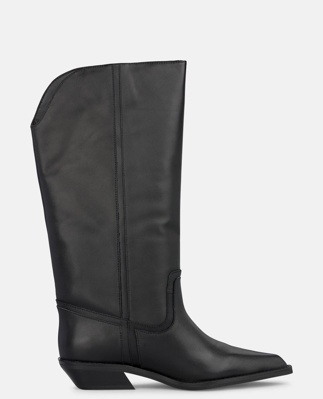 alma-en-pena-alfa-63894-lederstiefel-schwarz-mit-rei-verschluss-und-3-5-cm-block image 1