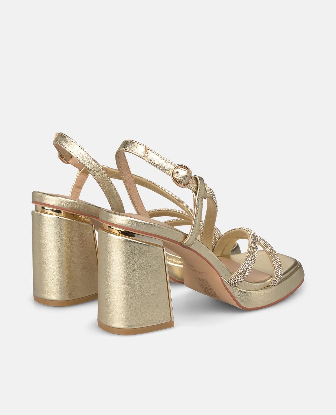alma-en-pena-metallic-riemchen-sandale-mit-blockabsatz-8-5-cm-gold image 3
