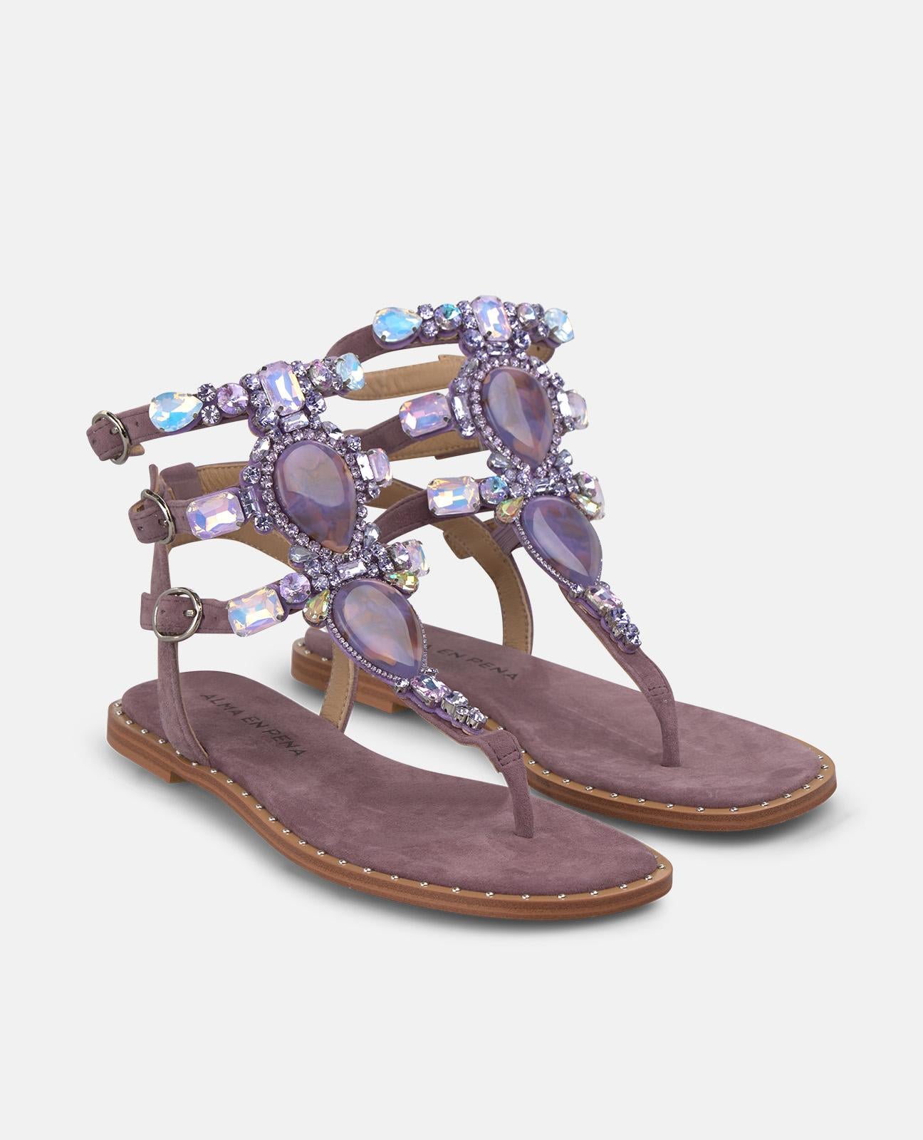 alma-en-pena-sandalen-im-greek-style-lavendel-flach-1-cm image 2