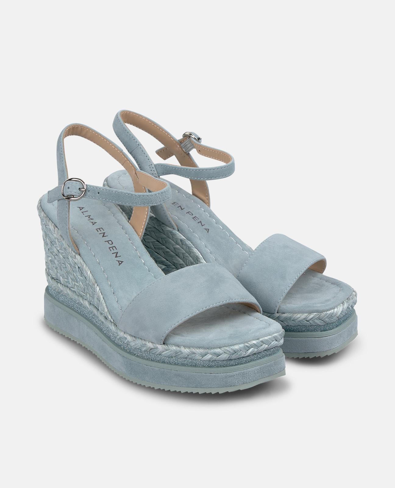alma-en-pena-keilsandale-blau-geflochten-plateau-keil-9-8-cm-square-toe image 2