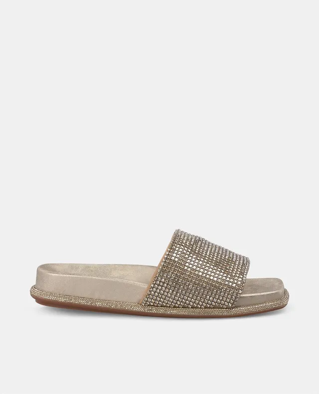 alma-en-pena-flache-sandale-mit-strass-gold-2-cm image 1