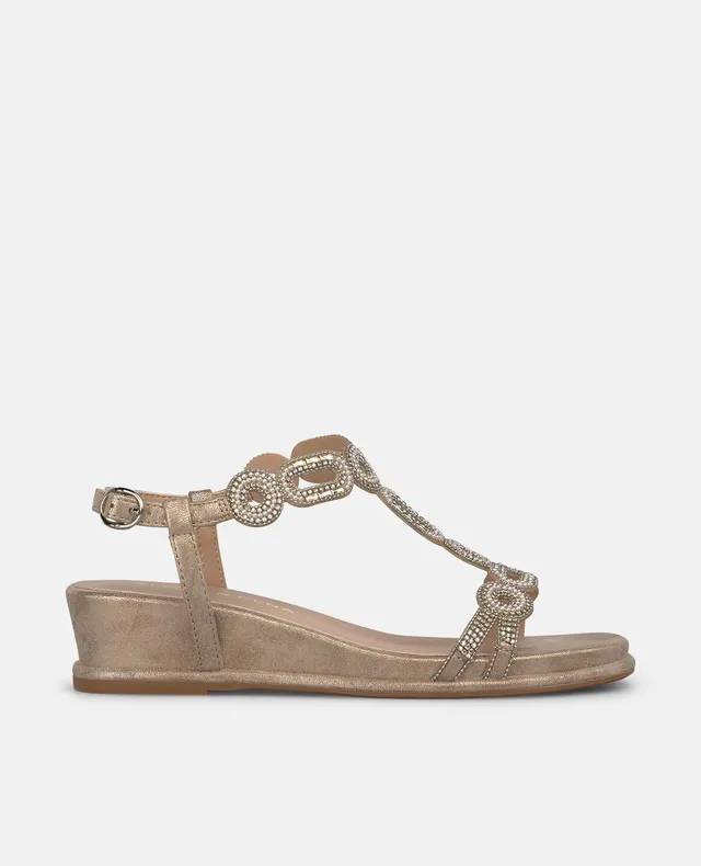 alma-en-pena-keil-sandalette-bronze-t-riemen-4-cm-plateau image 1
