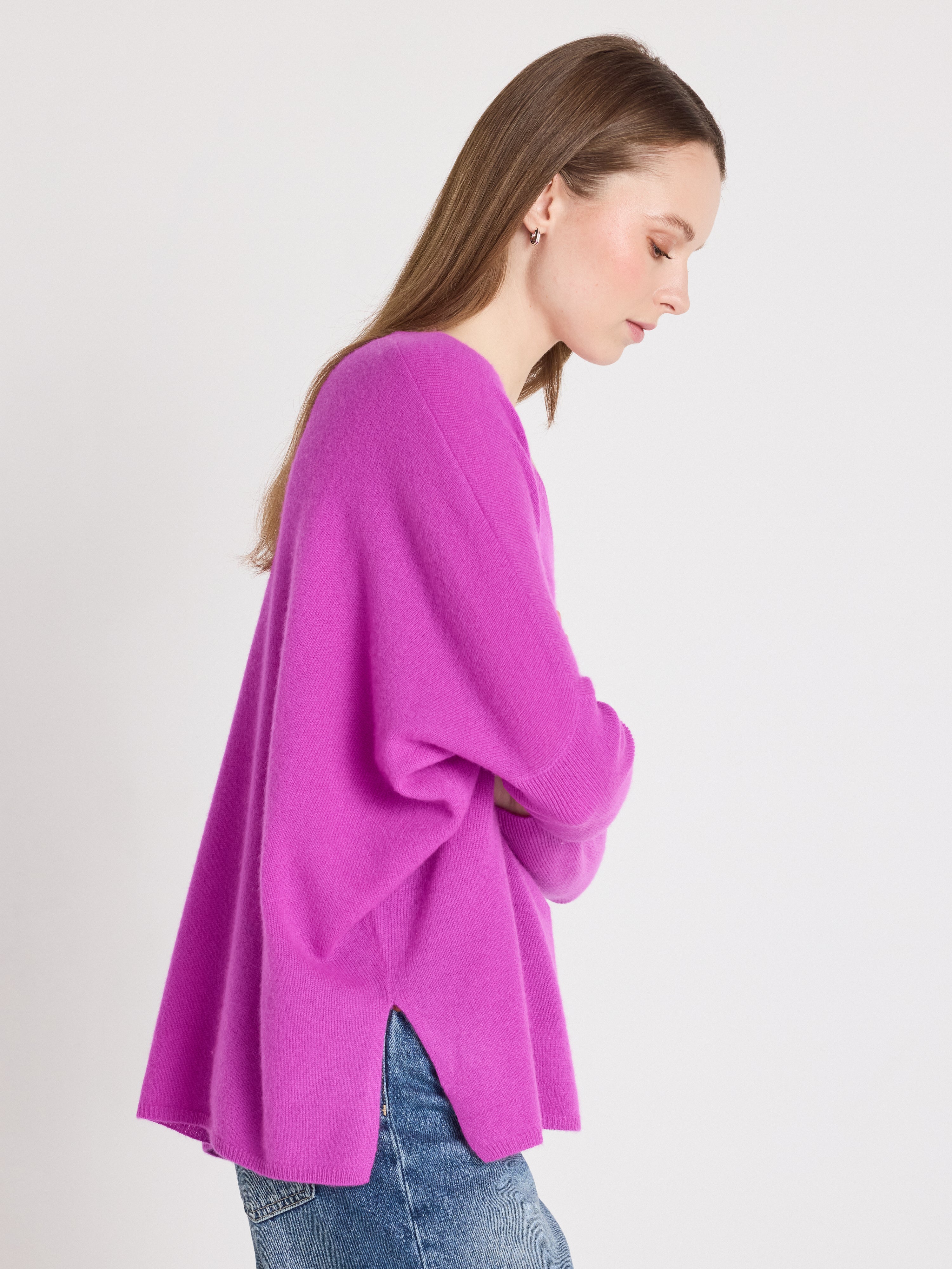 absolut-camille-poncho-pullover-kaschmir-damen-purple-neon image 3