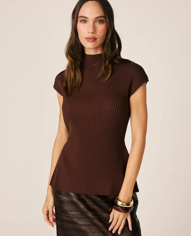 alma-en-pena-alfa-64521-ripp-top-rmellos-braun-peplum image 1