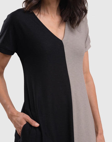 alembika-duo-mini-rib-cocoon-kleid-multi image 6