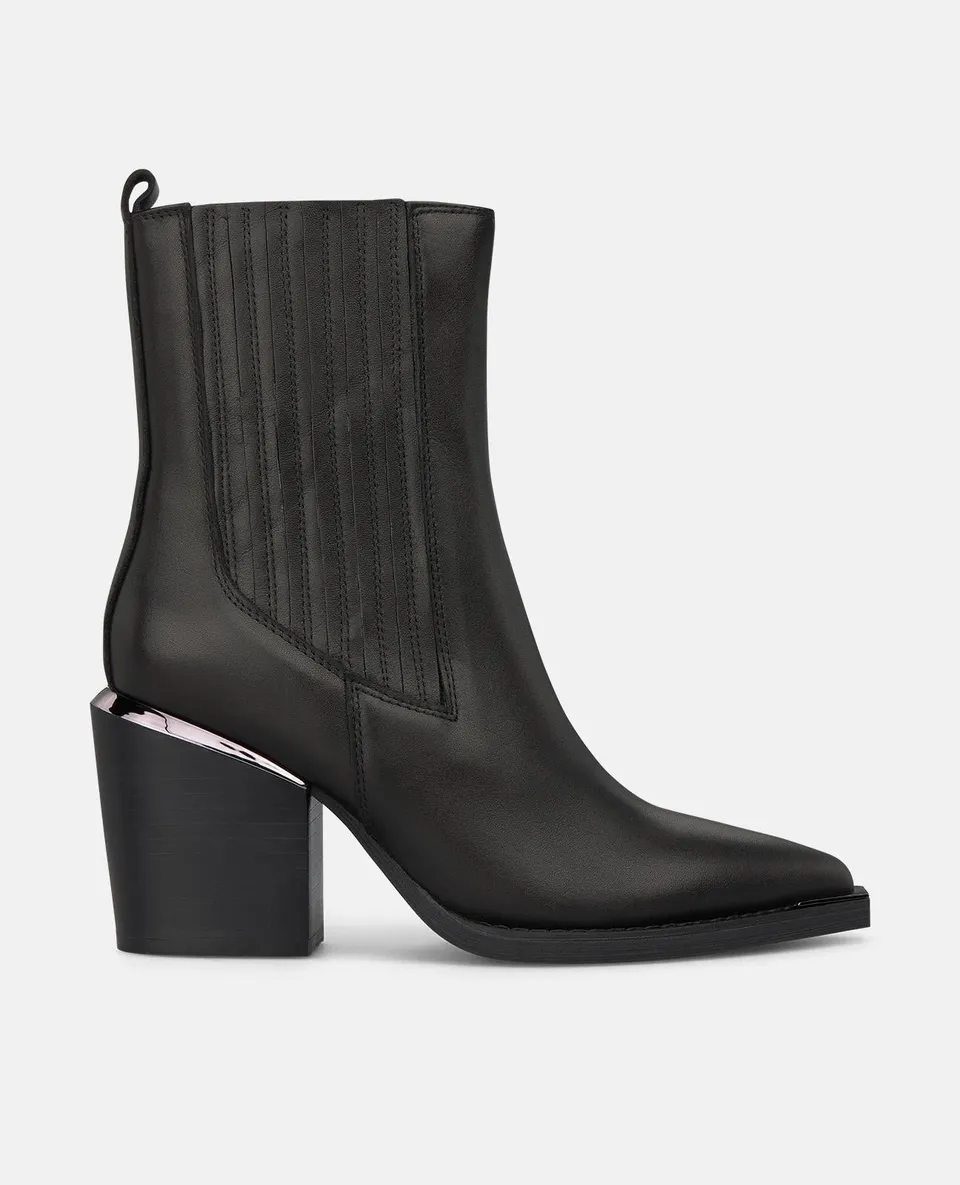 alma-en-pena-leather-boots-schwarze-cowboy-stiefeletten-7-5-cm-blockabsatz image 1