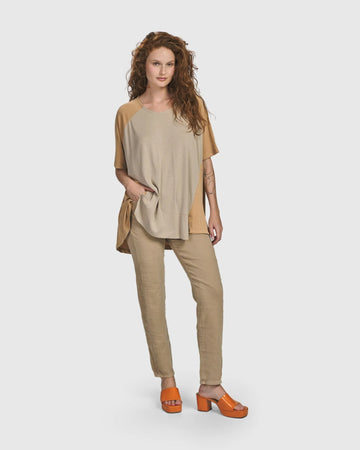 alembika-oasis-colorblock-trapeze-top-tan image 2