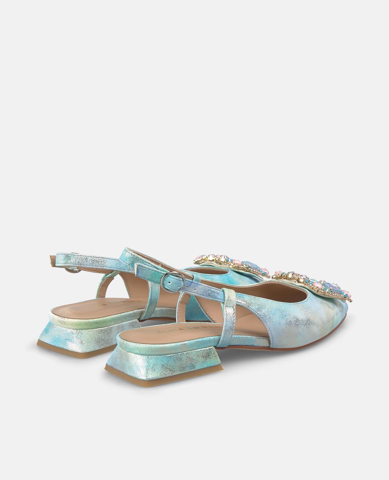 alma-en-pena-slingballerinas-2-cm-absatz-blau-metallic image 3