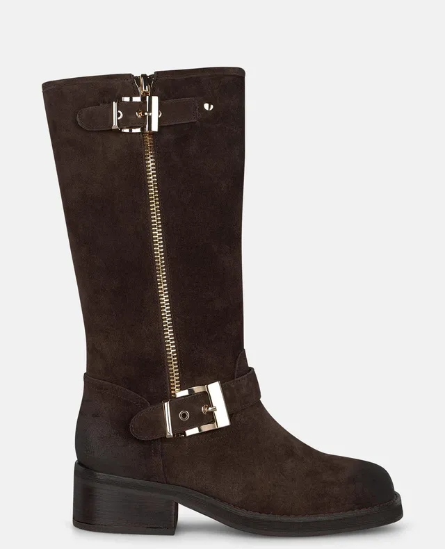 alma-en-pena-biker-boots-braun-wildleder-4-5-cm-blockabsatz image 1