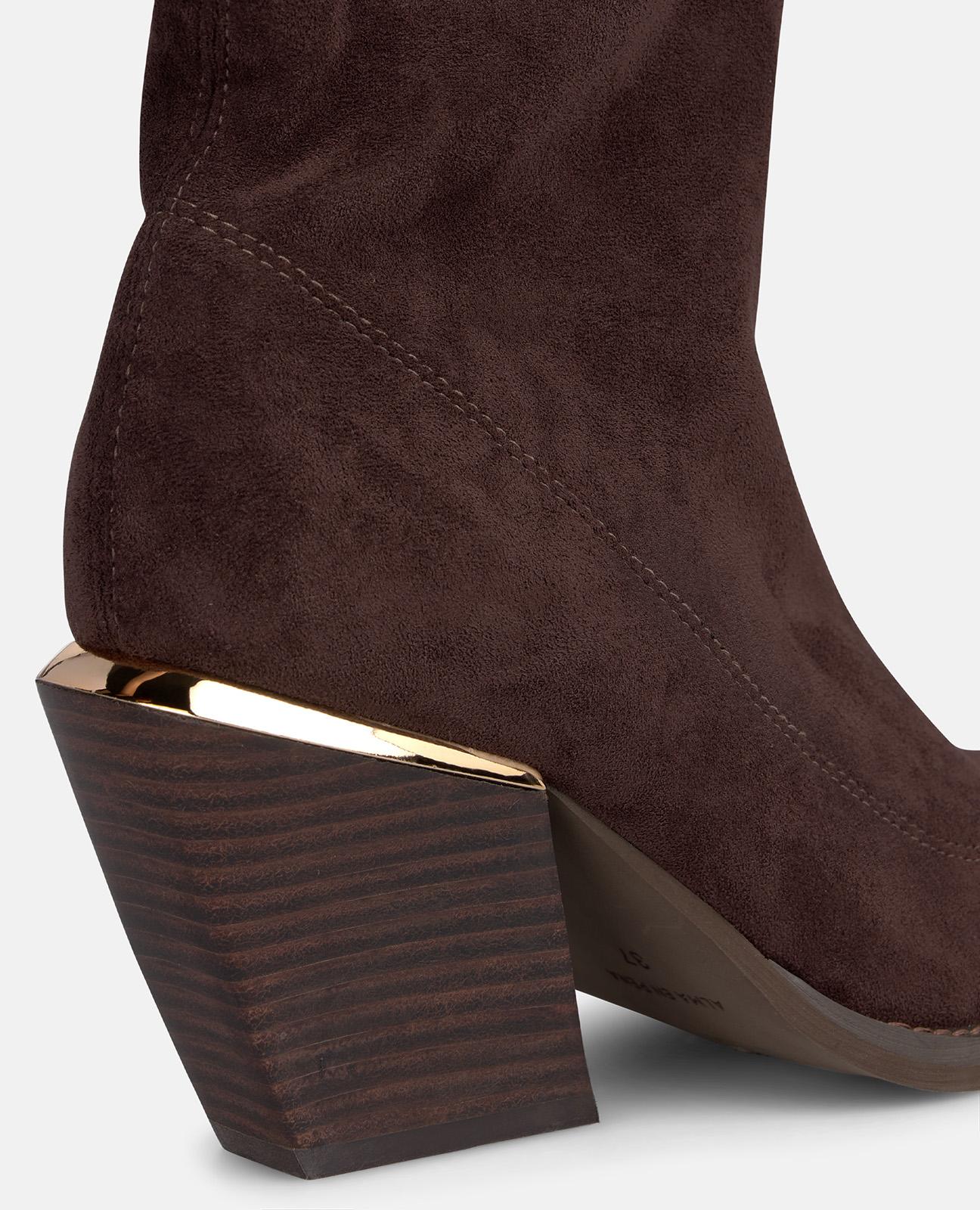 alma-en-pena-high-top-stiefel-mit-rei-verschluss-und-8-cm-blockabsatz-braun image 4