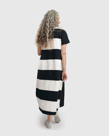 alembika-urban-anna-stripe-a-line-maxi-dress-white-black image 2