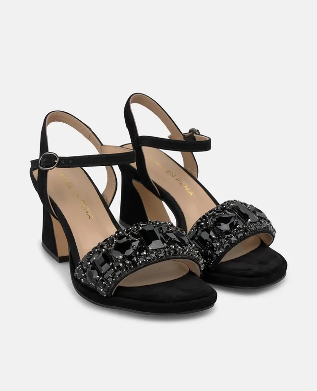 alma-en-pena-high-top-sandalette-mit-strass-riemen-und-7-cm-absatz-schwarz image 1