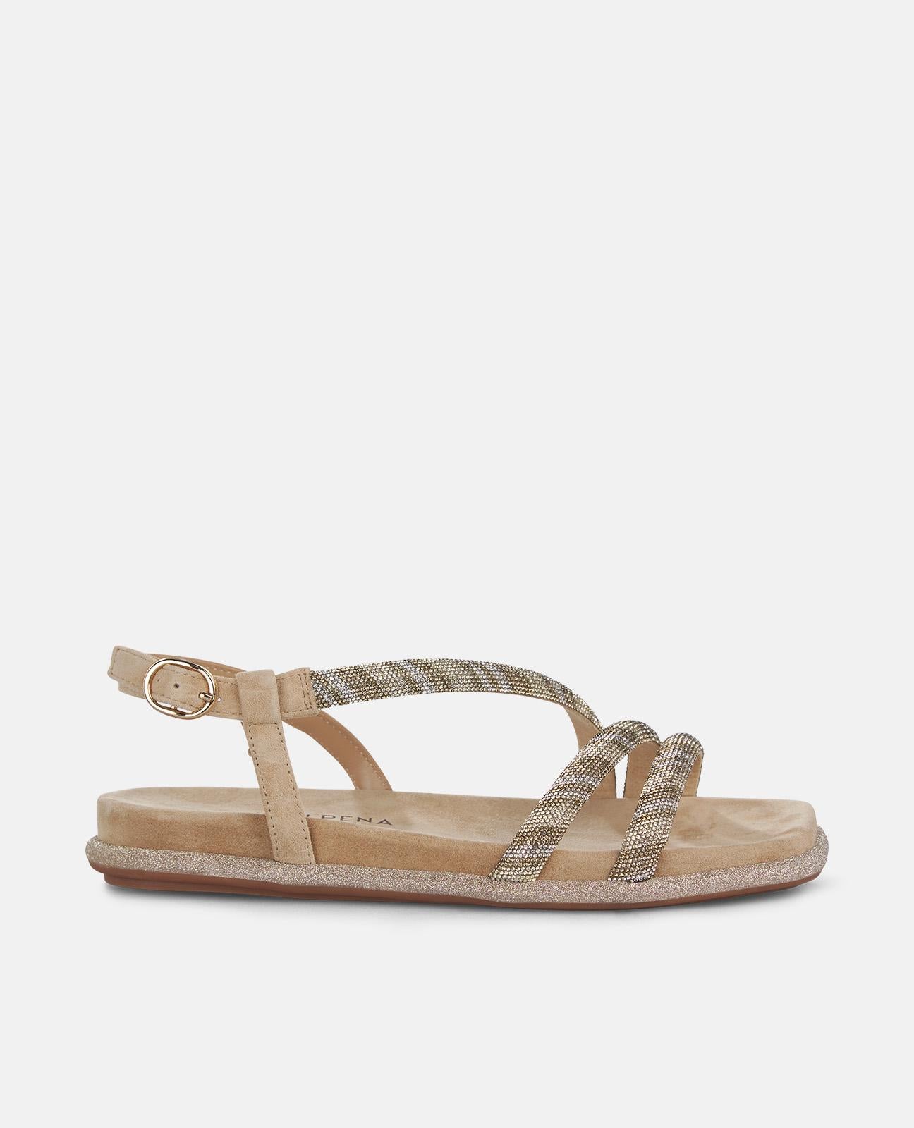 alma-en-pena-flache-sandale-arena-bicolor-2-cm-mit-strass image 1