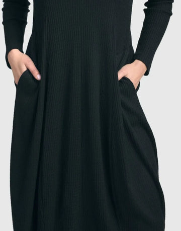 alembika-legend-waffle-cocoon-kleid-schwarz image 5