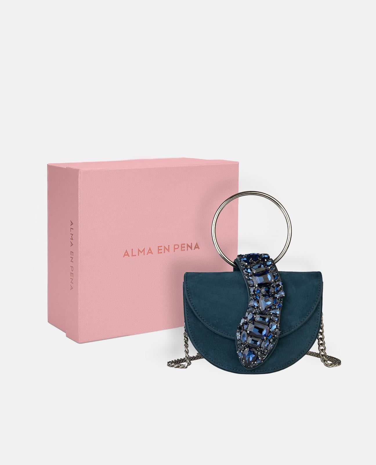 alma-en-pena-snake-schultertasche-halbmond-dunkelblau image 5