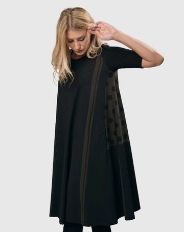 alembika-tekbika-tee-trapeze-dress-schwarz-khaki image 3