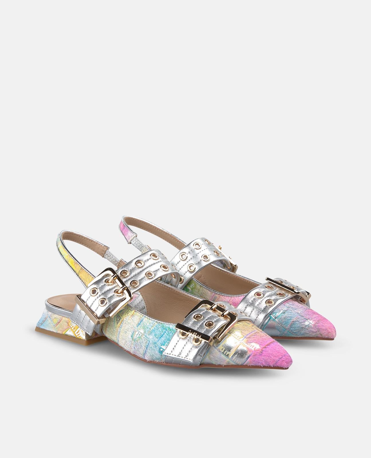 alma-en-pena-two-strap-schuh-flachschuh-multicolor-mit-schnalle-2-cm image 2