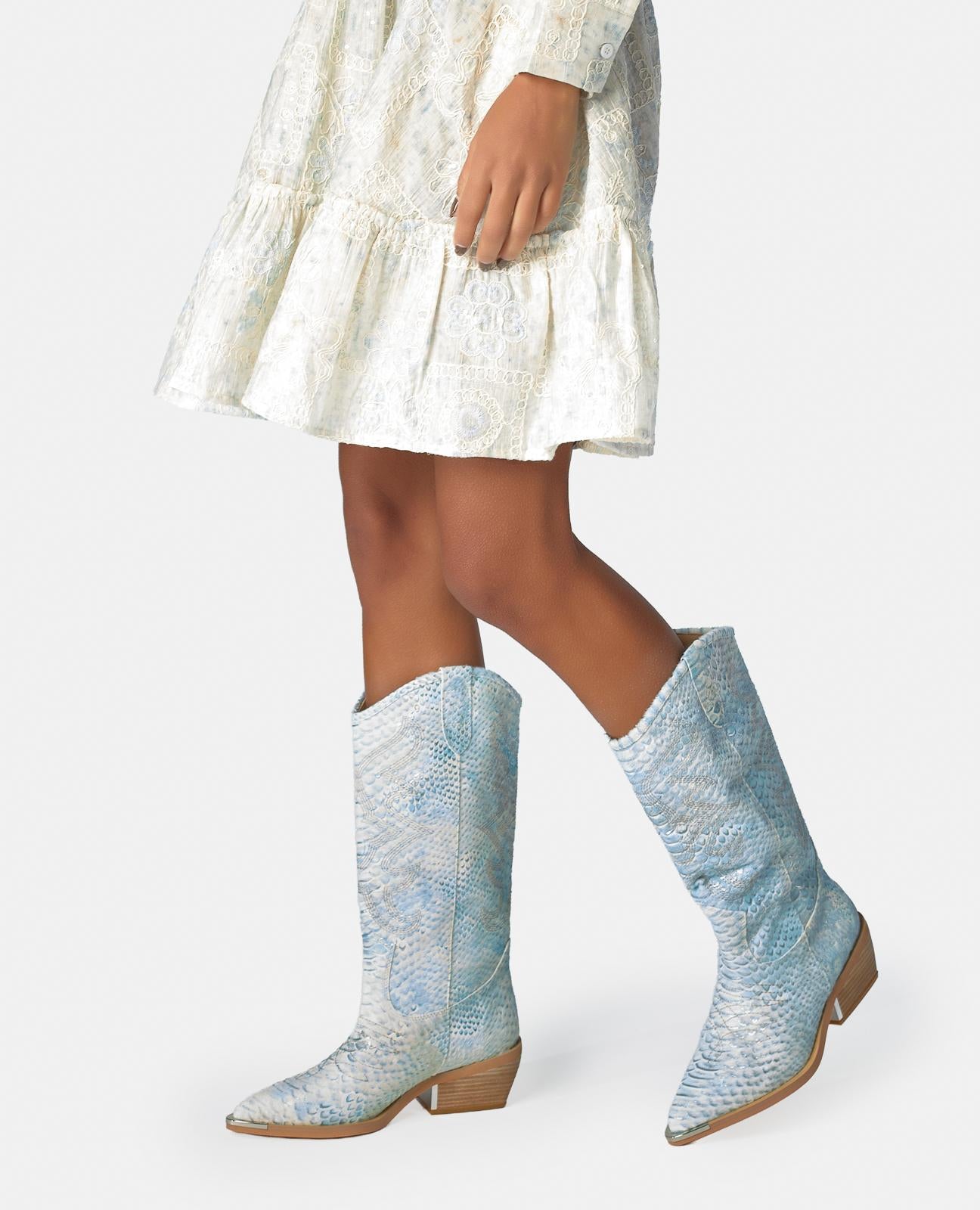 alma-en-pena-special-cowboy-boot-snake-t-rkis-4-cm image 6
