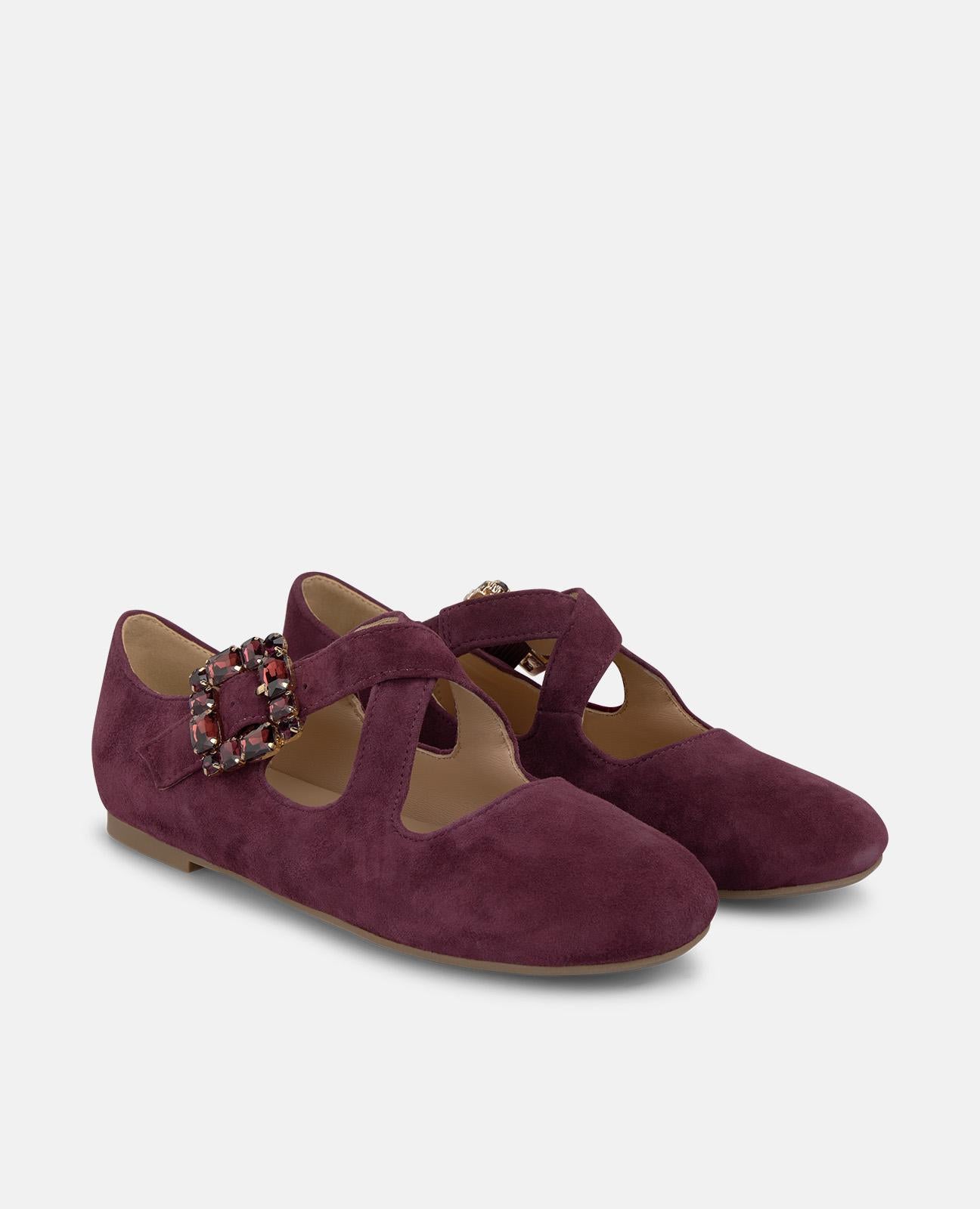 alma-en-pena-suede-dancing-ballerinas-bordeaux-mit-schnalle image 2