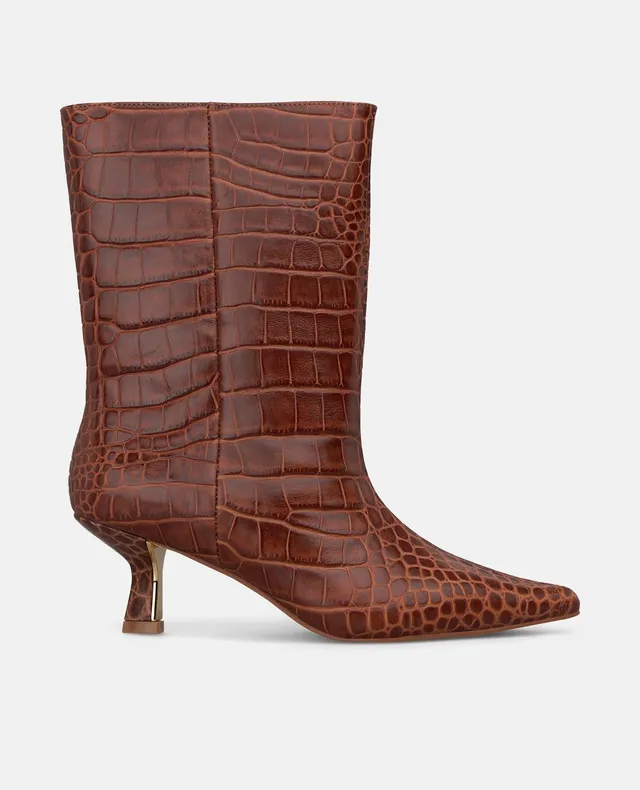 alma-en-pena-stiefelette-animal-print-leder-camel-spitz-5-5-cm-trichterabsatz image 1