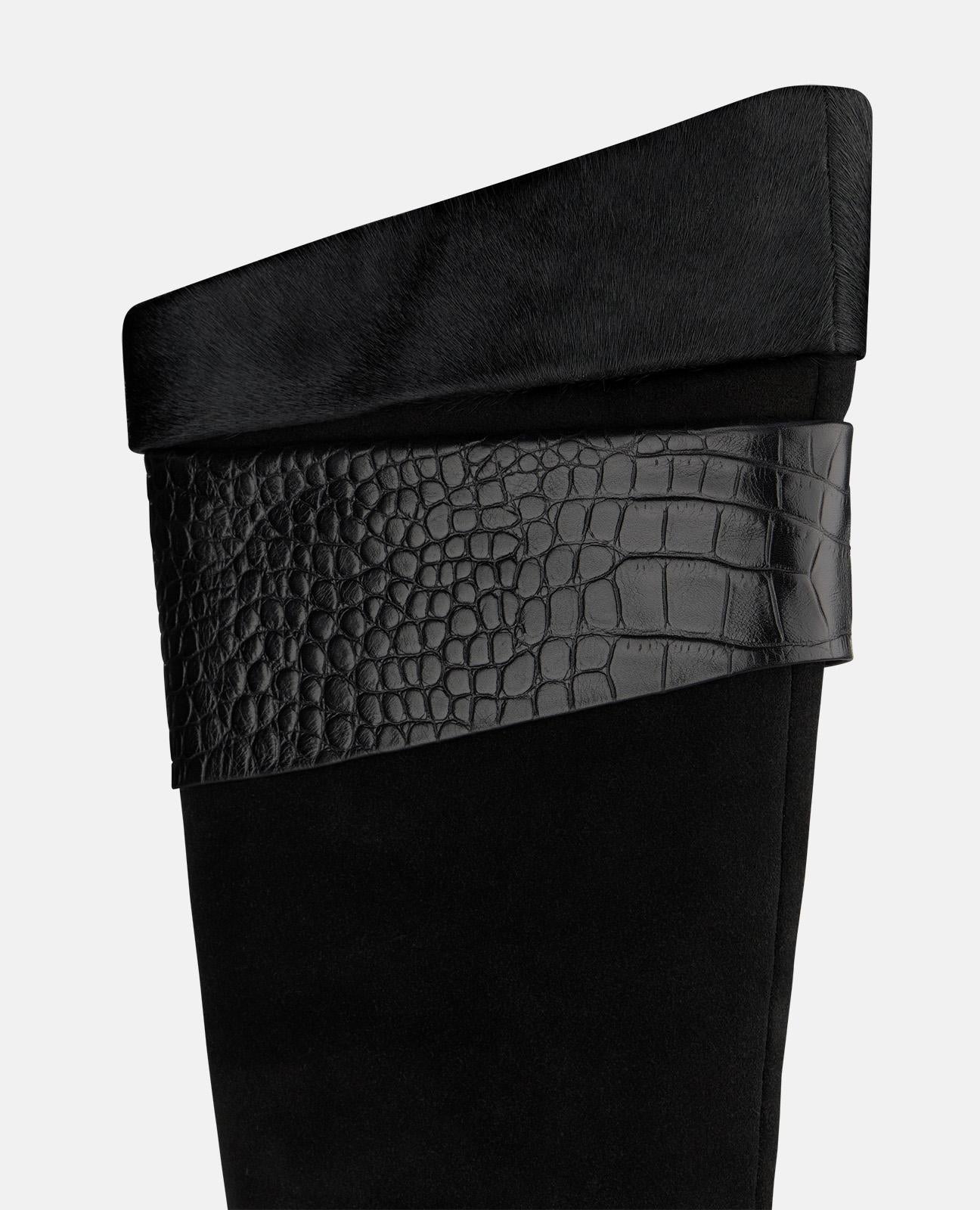alma-en-pena-leather-boots-animal-print-kniehohe-lederstiefel-schwarz-9-cm image 4
