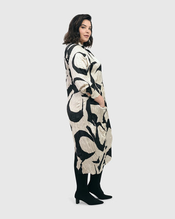 alembika-ribbon-crinkle-midi-dress-cream-black-midi-kleid image 5