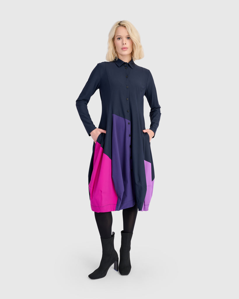 alembika-tekbika-barb-colorblock-dress-navy-mix-kleid image 1