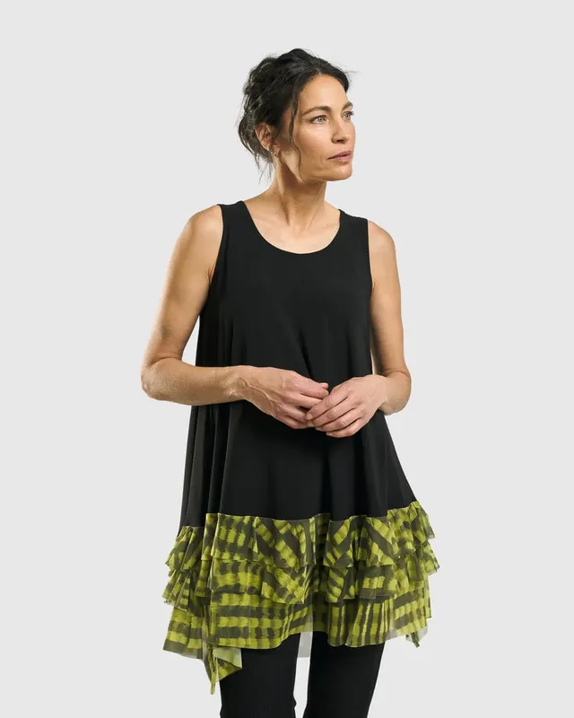 alembika-busy-bee-tunika-damen-gelb-rmellos-mesh image 1