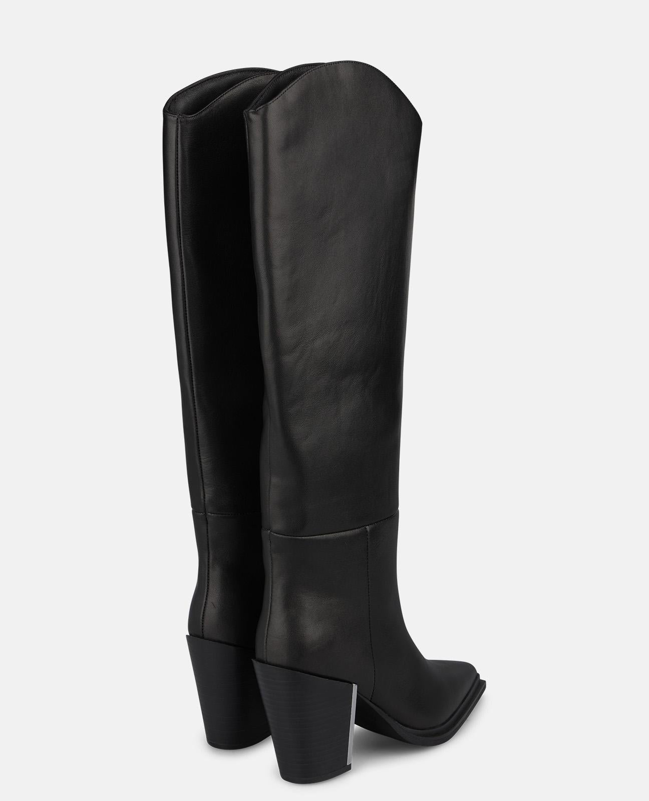 alma-en-pena-high-top-leather-boots-stiefel-schwarz image 3