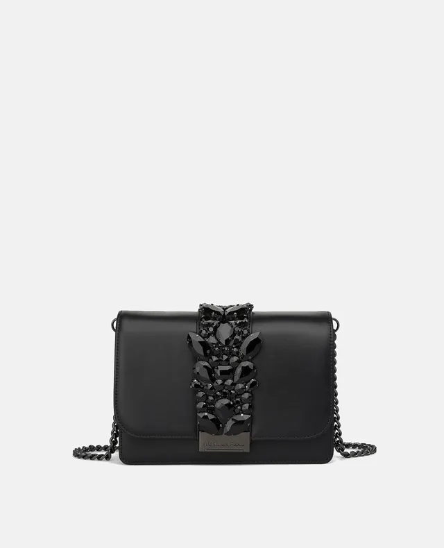 alma-en-pena-clutch-mit-strass-leder-schwarz-kette image 1